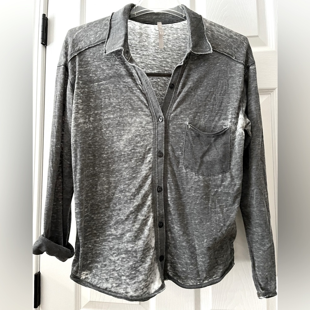 Sheer cotton button up casual shirt